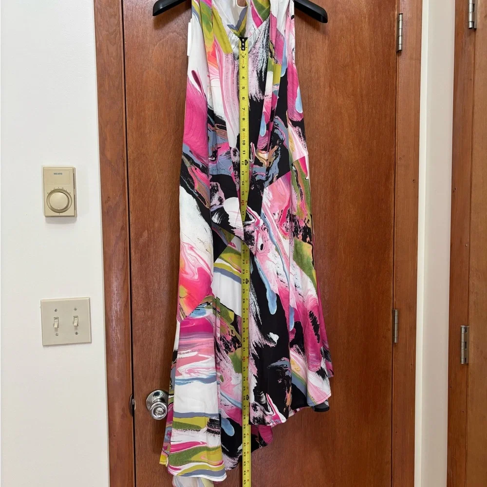 Anthropologie Multicolor Asymmetrical Shell 100% Silk Dress - Picture 12 of 16